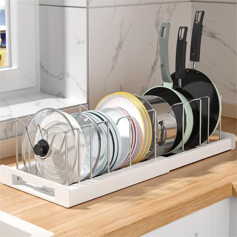 Kitchen Pot Storage Rack, Adjustable Kitchen Pot Lid Storage Rack, Summer Essentials Multifunctional Kitchen Storage Organizer, Farmhouse Summer for Gift, 2024 Kitchen Gadgets