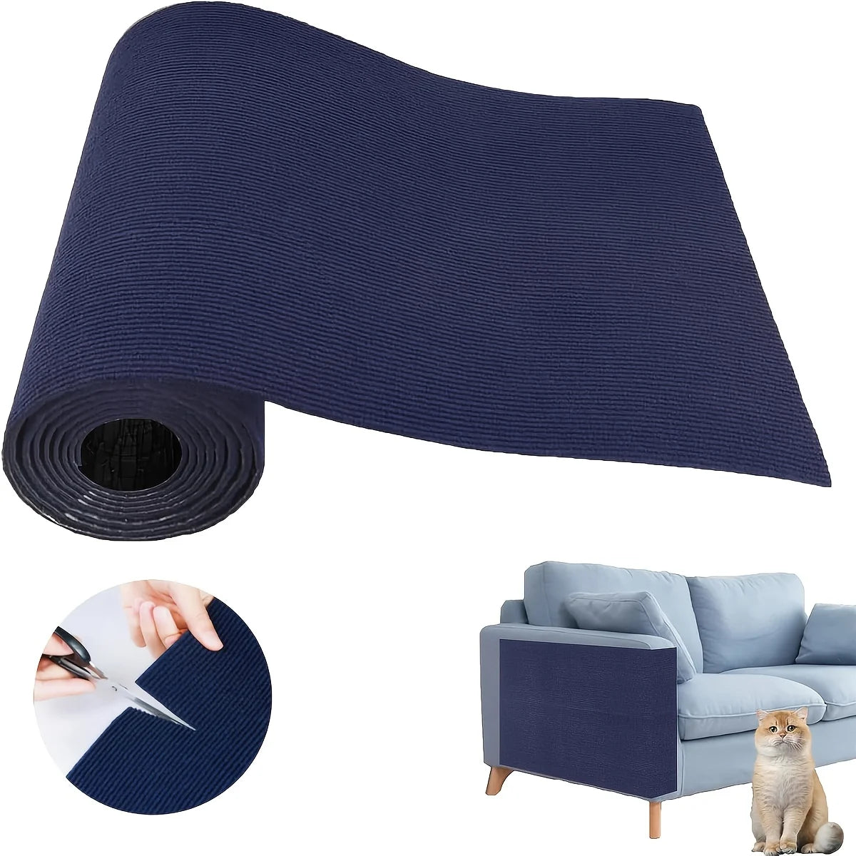 Premium Self-Adhesive Cat Scratching Pad - Durable Multifunctional Corner Protector for Furniture and Climbing Frames, Includes 10 Fixers for Enhanced Stability