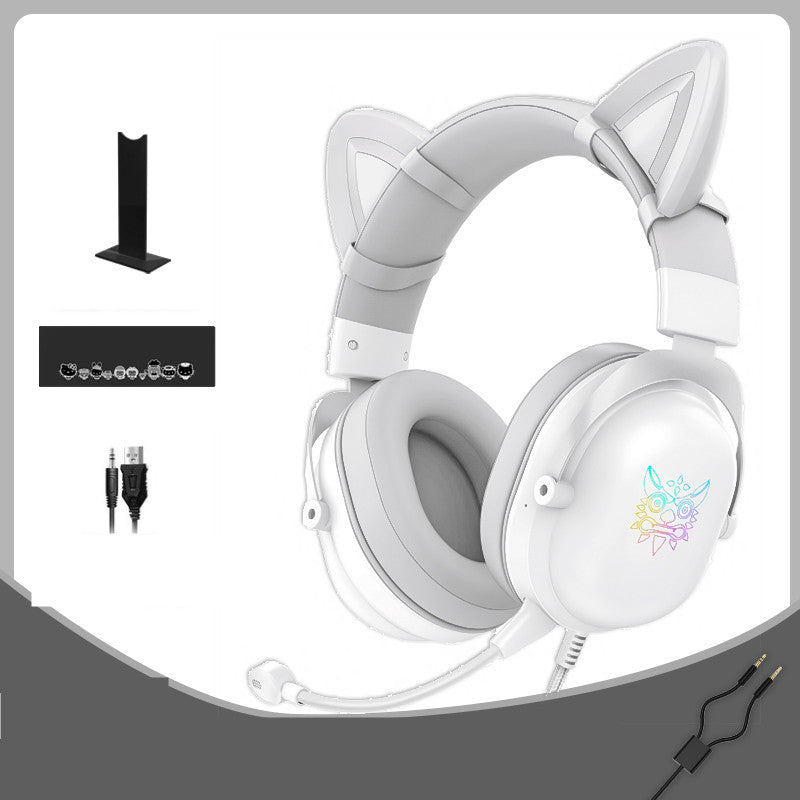Cat Ear Gaming Headphones with Microphone