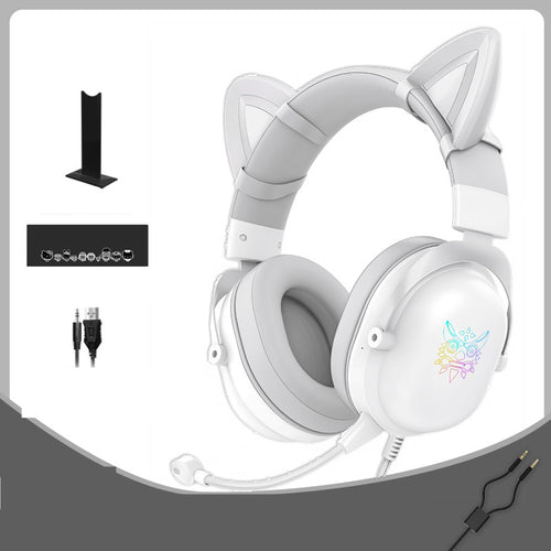 Cat Ear Gaming Headphones with Microphone