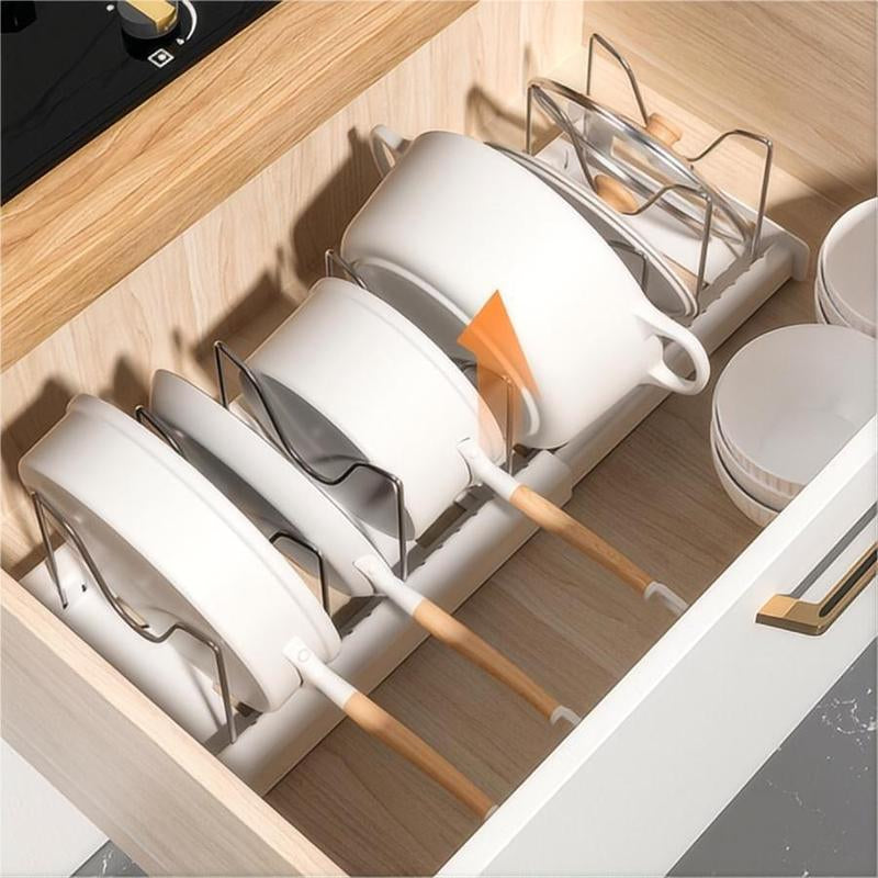 Kitchen Pot Storage Rack, Adjustable Kitchen Pot Lid Storage Rack, Summer Essentials Multifunctional Kitchen Storage Organizer, Farmhouse Summer for Gift, 2024 Kitchen Gadgets