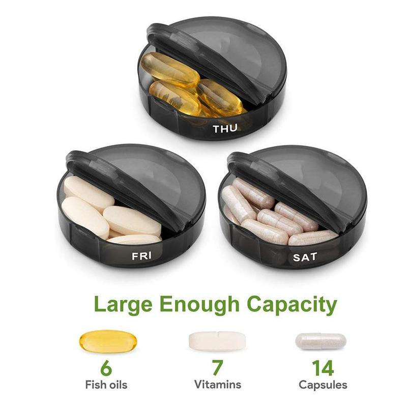 Weekly Pill Organizer, 7-Day Large Capacity Pill & Vitamin Storage Organizer Box, Travel Essentials, Summer Essentials Portable Pill Box for Travel & Home Use, Organizer Storage