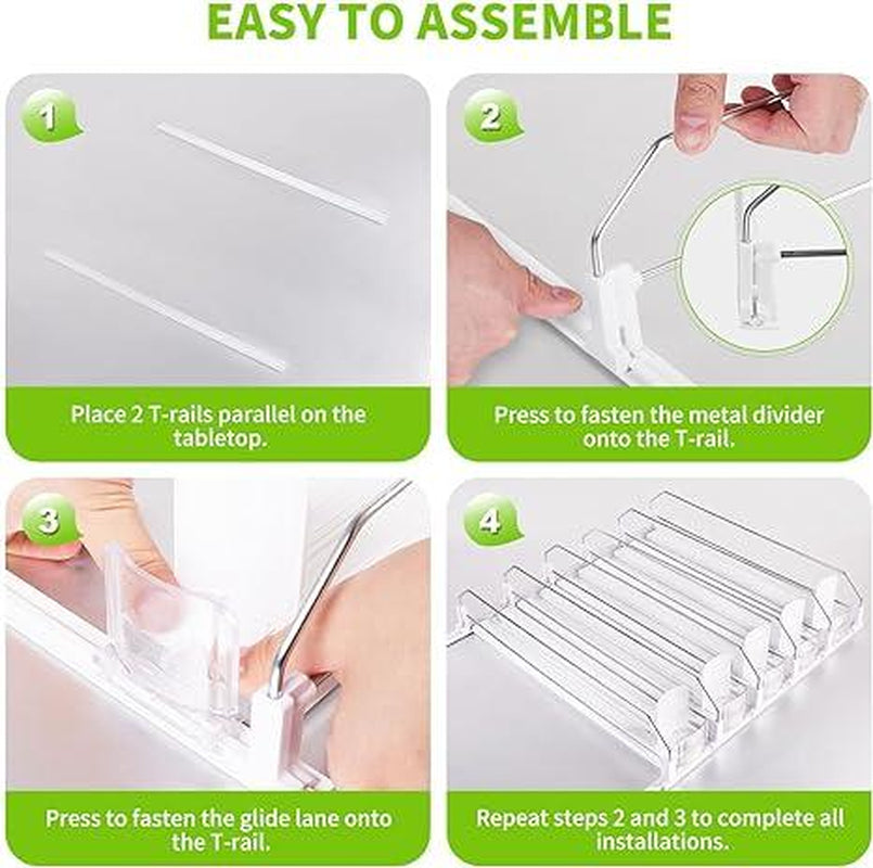 【2024 New Design】 Drink Organizer for Fridge-White Automatic Pusher Glide,12Oz 16Oz 20Oz-Soda Dispenser for Fridge-Holds up to 25 Cans(3 Rows/ 5 Rows)