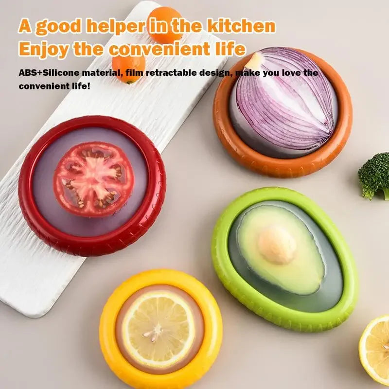 4-Piece Silicone Fruit Storage Box Set - Keep Your Fruits and Vegetables Fresh with Innovative Sealed Design
