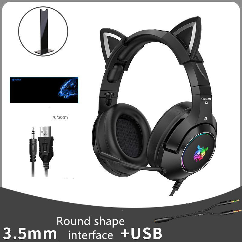 Cat Ear Gaming Headphones with Microphone