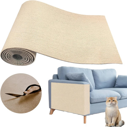 Premium Self-Adhesive Cat Scratching Pad - Durable Multifunctional Corner Protector for Furniture and Climbing Frames, Includes 10 Fixers for Enhanced Stability