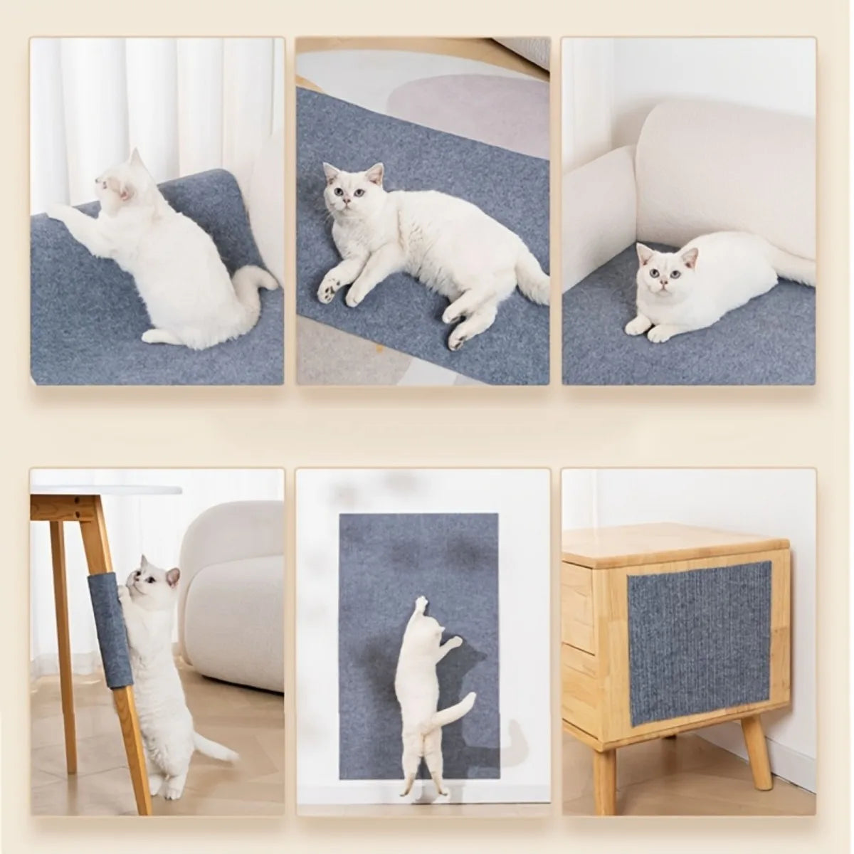 Premium Self-Adhesive Cat Scratching Pad - Durable Multifunctional Corner Protector for Furniture and Climbing Frames, Includes 10 Fixers for Enhanced Stability