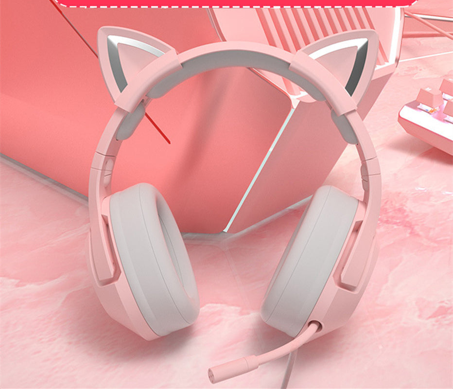 Cat Ear Gaming Headphones with Microphone