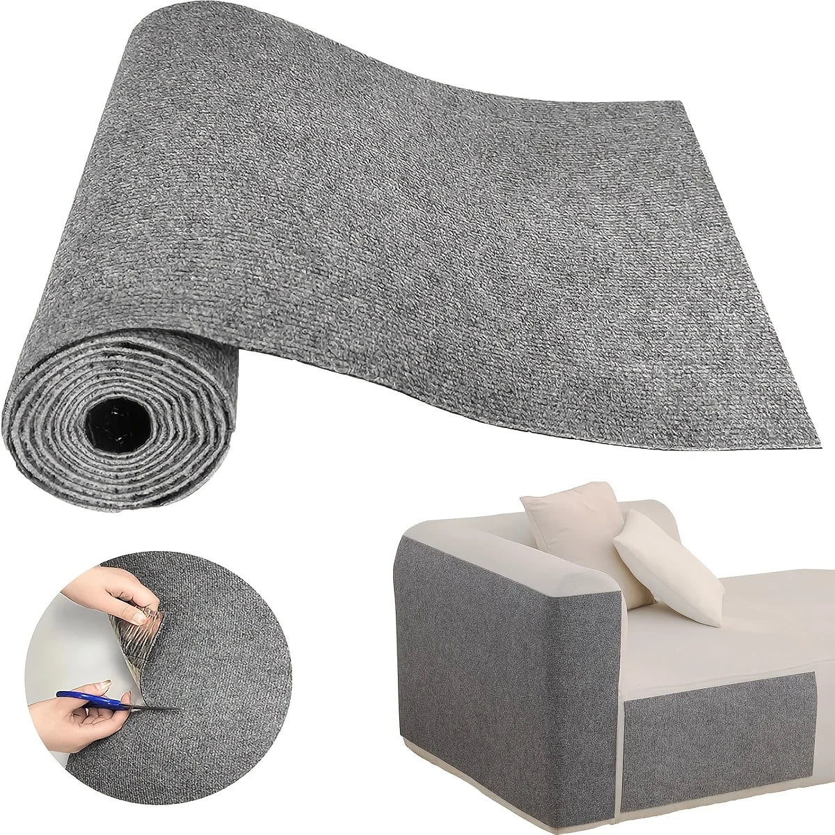 Premium Self-Adhesive Cat Scratching Pad - Durable Multifunctional Corner Protector for Furniture and Climbing Frames, Includes 10 Fixers for Enhanced Stability