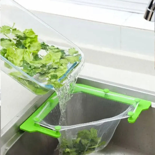Efficient Triangle Hanging Net Drain for Kitchen Sink - Strainer Basket with 50 Disposable Nets