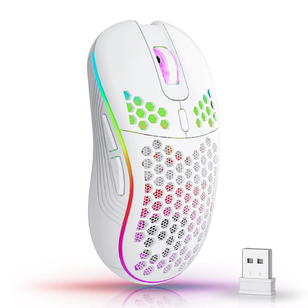 Wireless Gaming Mouse - RGB Honeycomb Design