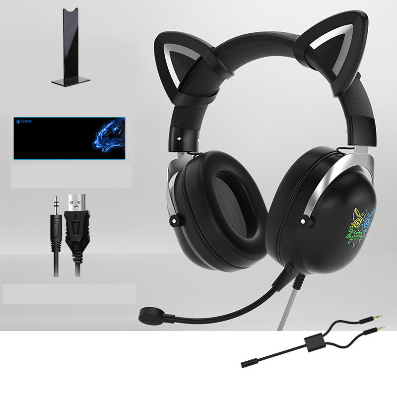 Cat Ear Gaming Headphones with Microphone