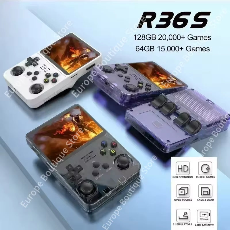 R36S Retro Handheld Game Console – 64GB Linux System - 15,000 games