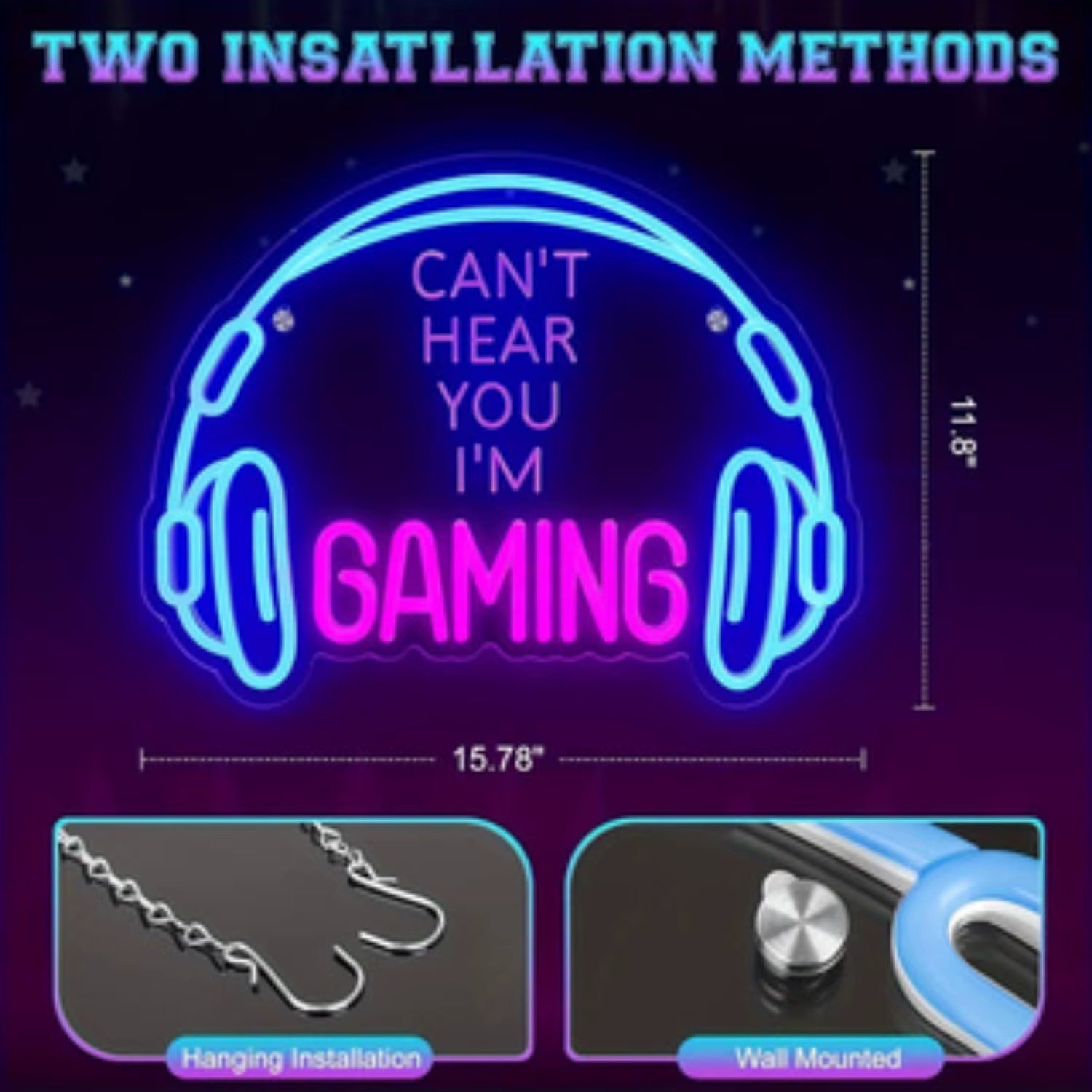  "Can't Hear You, I'm Gaming" Neon sign