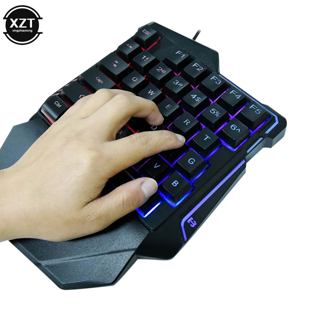 USB One-Handed Gaming Keyboard – 35-Key Mini Wired Keypad