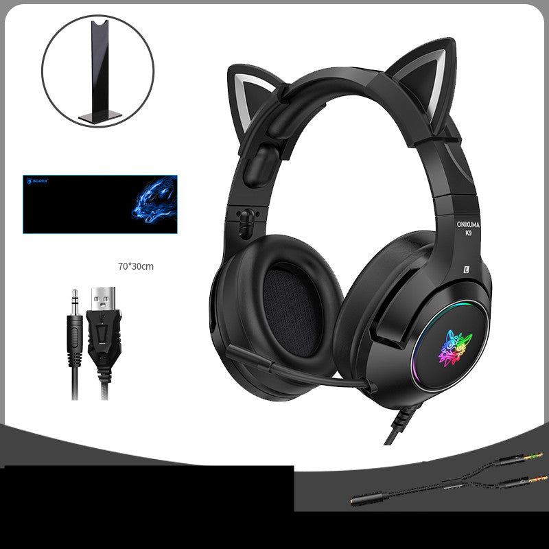 Cat Ear Gaming Headphones with Microphone