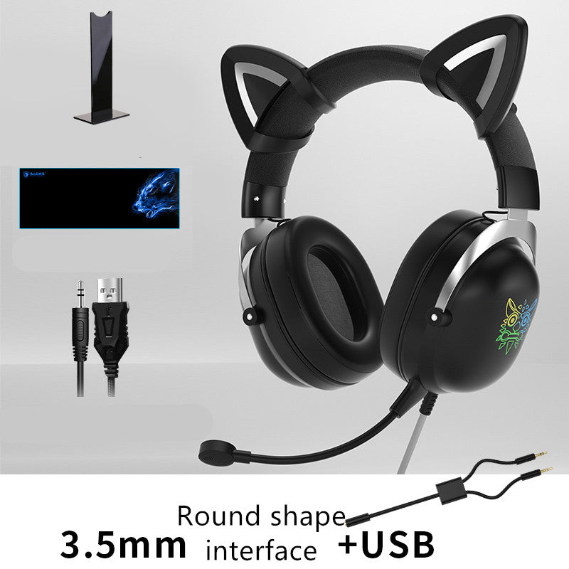 Cat Ear Gaming Headphones with Microphone