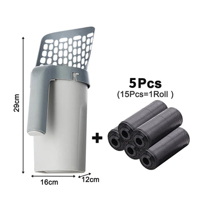 Premium Cat Litter Scoop with Convenient Refill Bags - Effortless Cleaning for Your Feline Friend's Litter Box