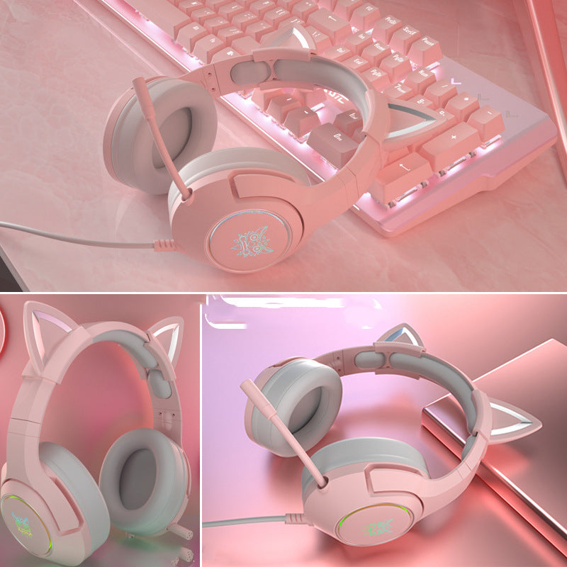 Cat Ear Gaming Headphones with Microphone