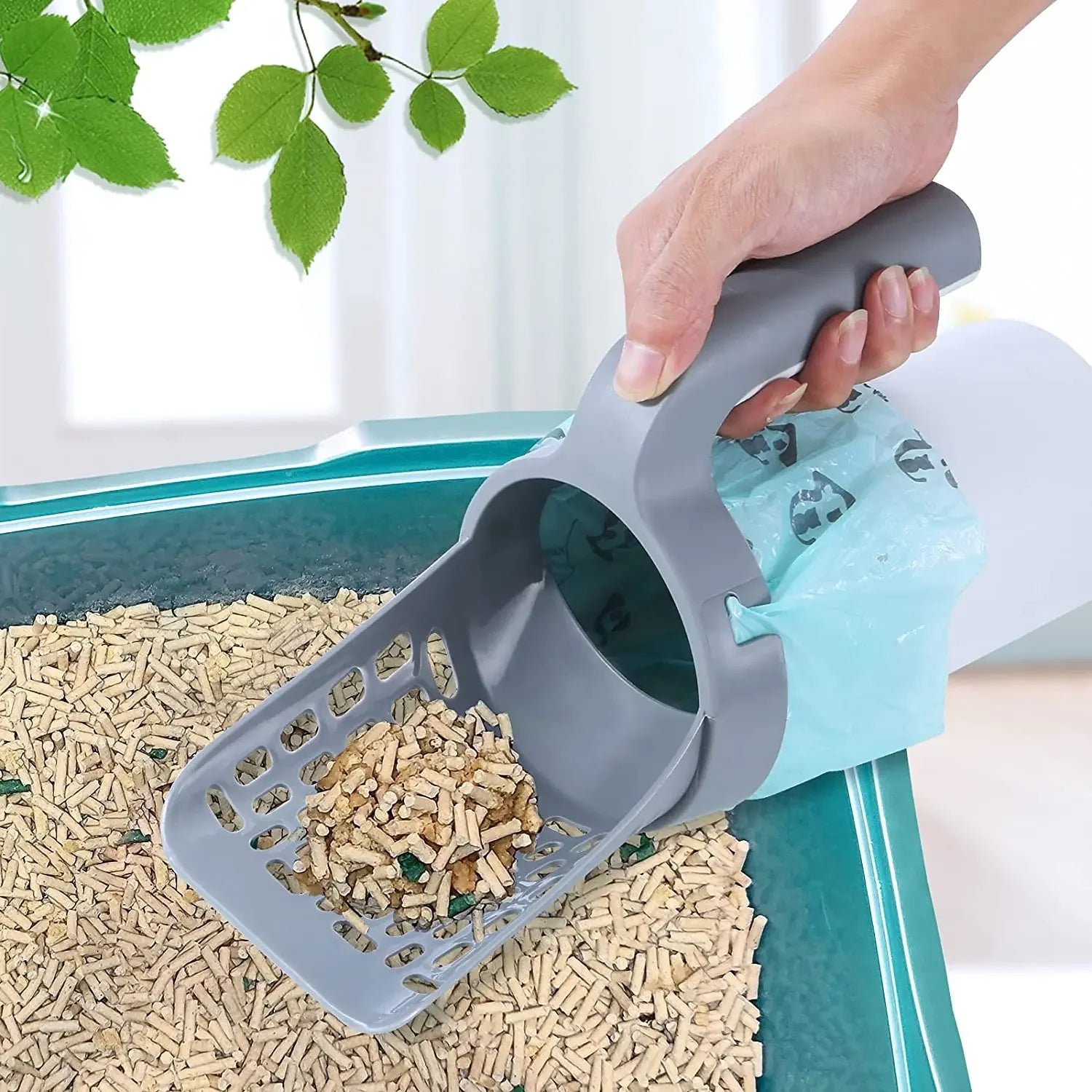 Premium Cat Litter Scoop with Convenient Refill Bags - Effortless Cleaning for Your Feline Friend's Litter Box