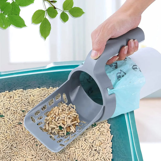 Premium Cat Litter Scoop with Convenient Refill Bags - Effortless Cleaning for Your Feline Friend's Litter Box